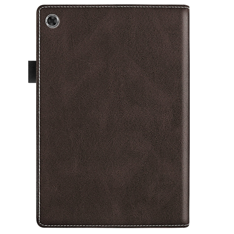 For Lenovo Tab M10 Plus 3rd Gen Splicing Series Tablet Leather Case(Coffee) - Lenovo by PMC TechLife | Online Shopping South Africa | PMC TechLife | Buy Now Pay Later Mobicred