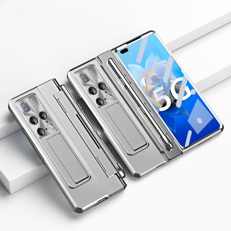 For Huawei Mate X2 Integrated Folding Hinge Phone Case with Stylus(Silver) - Huawei Cases by PMC TechLife | Online Shopping South Africa | PMC TechLife | Buy Now Pay Later Mobicred