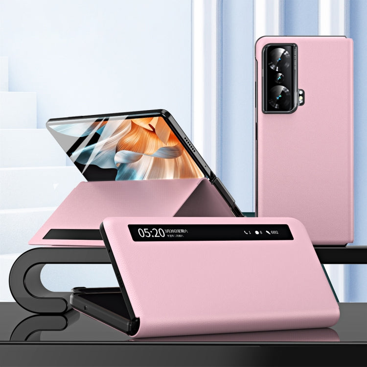 For Honor Magic Vs Side Window View Smart Lychee Texture Leather Phone Case(Pink) - free shipping - PMC TechLife - Order now!