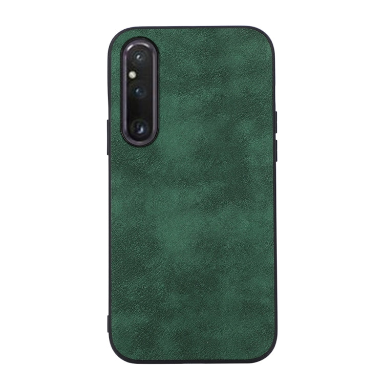 For Sony Xperia 1 V Morocco Texture PU Phone Case(Green) - Sony Cases by PMC Jewellery | Online Shopping South Africa | PMC Jewellery | Buy Now Pay Later Mobicred