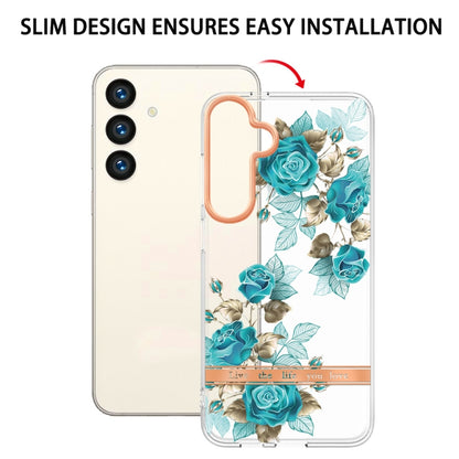 For Samsung Galaxy S24+ 5G Flowers and Plants Series IMD TPU Phone Case(Blue Rose) - Galaxy S24+ 5G Cases by PMC Jewellery | Online Shopping South Africa | PMC Jewellery