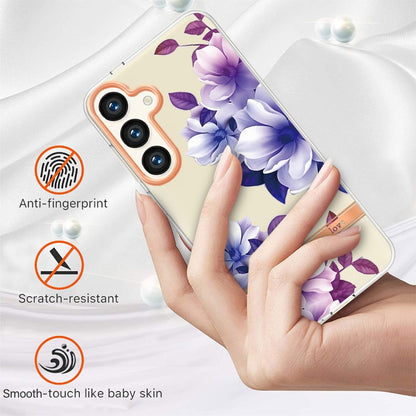 For Samsung Galaxy S24 5G Flowers and Plants Series IMD TPU Phone Case(Purple Begonia) - Galaxy S24 5G Cases by PMC Jewellery | Online Shopping South Africa | PMC Jewellery