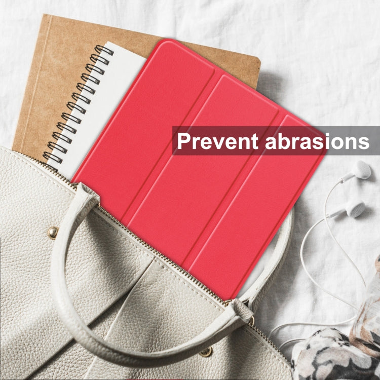 For Blackview Oscal Pad 10 Custer Pure Color 3-Fold Holder Smart Leather Tablet Case(Red) - free shipping - PMC TechLife - Order now!