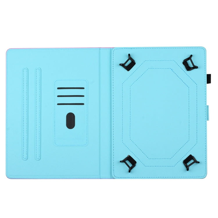 For 10 inch Universal Stitching Gradient Leather Tablet Case(Blue Orange) - 10 - 11 inch by PMC TechLife | Online Shopping South Africa | PMC TechLife | Buy Now Pay Later Mobicred