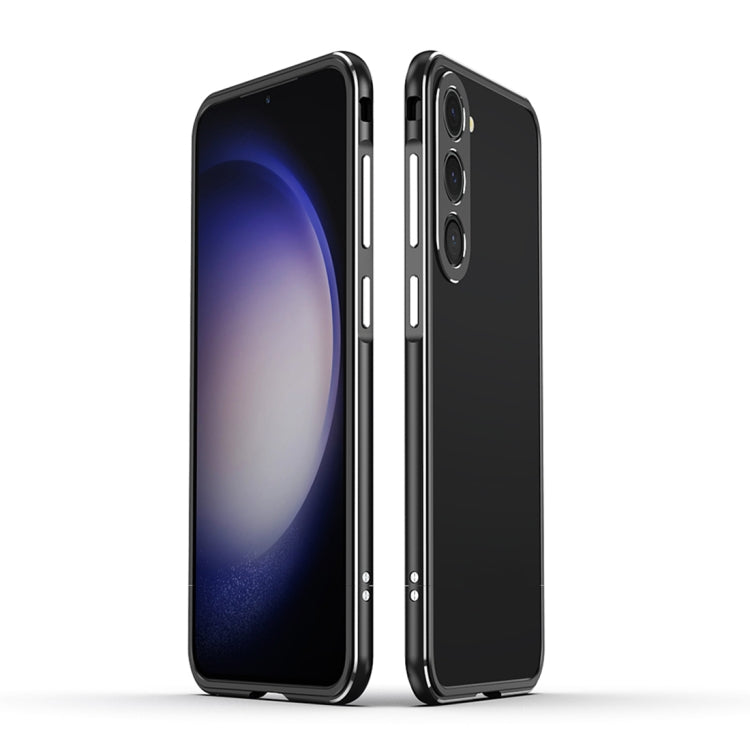 For Samsung Galaxy S23 5G Aurora Series Lens Protector + Metal Frame Phone Case(Black Silver) - Galaxy S23 5G Cases by PMC TechLife | Online Shopping South Africa | PMC TechLife