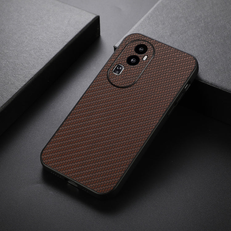 For OPPO Reno10 Pro+ Carbon Fiber Texture Shockproof Phone Case(Brown) - OPPO Cases by PMC Jewellery | Online Shopping South Africa | PMC Jewellery