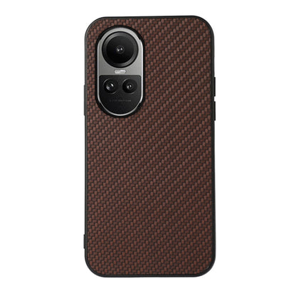 For OPPO Reno10 Global / 10 Pro Global Carbon Fiber Texture Shockproof Phone Case(Brown) - OPPO Cases by PMC Jewellery | Online Shopping South Africa | PMC Jewellery | Buy Now Pay Later Mobicred