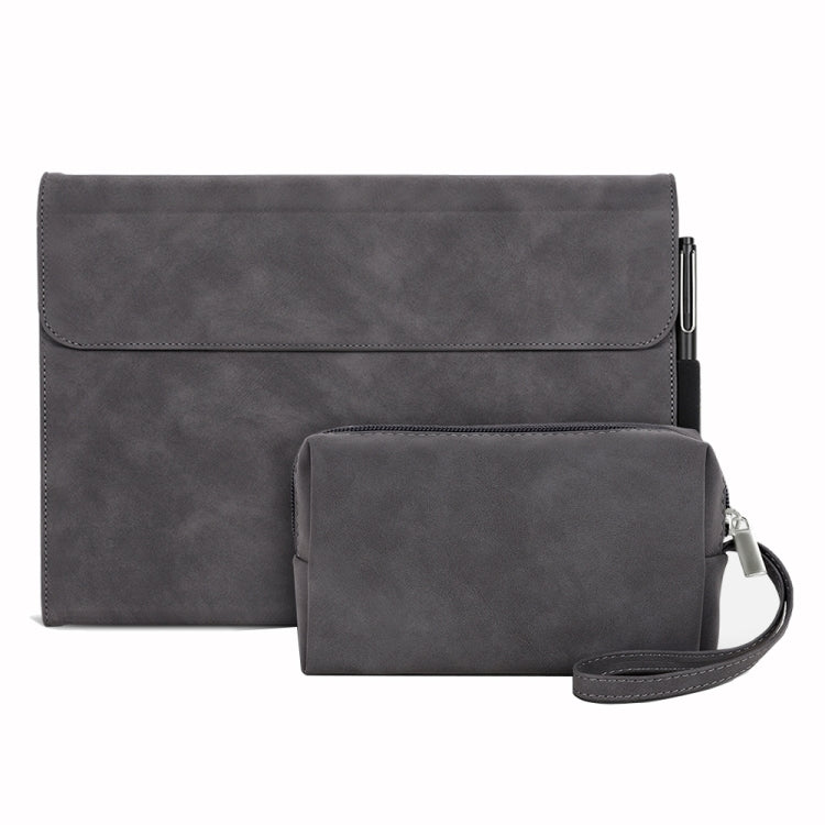 For Microsoft Surface Pro 7+ / 7 / 6 / 5 / 4 Sheepskin All-Inclusive Shockproof Protective Case with Power Bag(Grey) - Others by PMC TechLife | Online Shopping South Africa | PMC TechLife | Buy Now Pay Later Mobicred