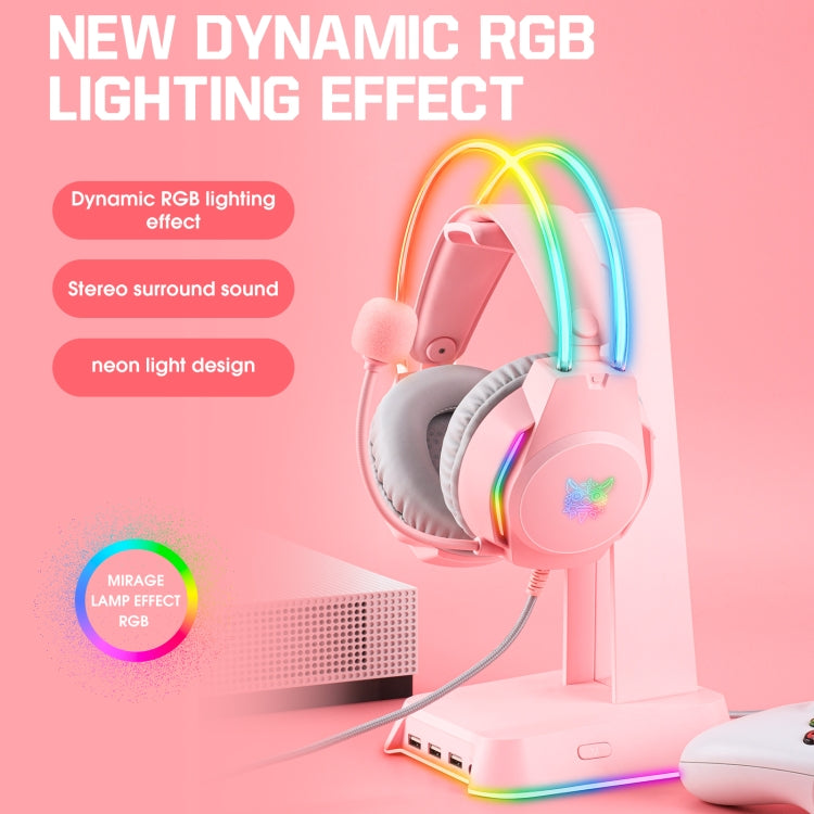 X26 USB+3.5mm RGB Wired Gaming Headset(Pink) - free shipping - PMC Jewellery - Order now!