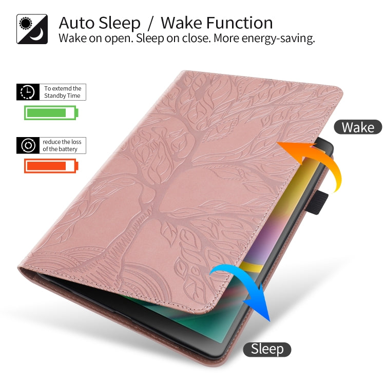 For Huawei Matepad SE 10.4 2022 Life Tree Embossed Flip Leather Tablet Case(Rose Gold) - Huawei by PMC TechLife | Online Shopping South Africa | PMC TechLife | Buy Now Pay Later Mobicred