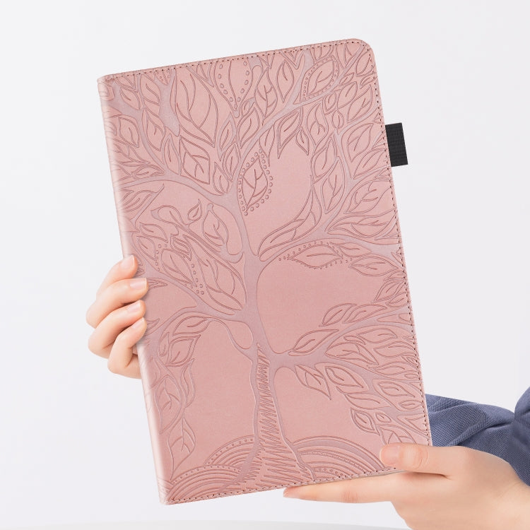 For Huawei Matepad SE 10.4 2022 Life Tree Embossed Flip Leather Tablet Case(Rose Gold) - Huawei by PMC TechLife | Online Shopping South Africa | PMC TechLife | Buy Now Pay Later Mobicred