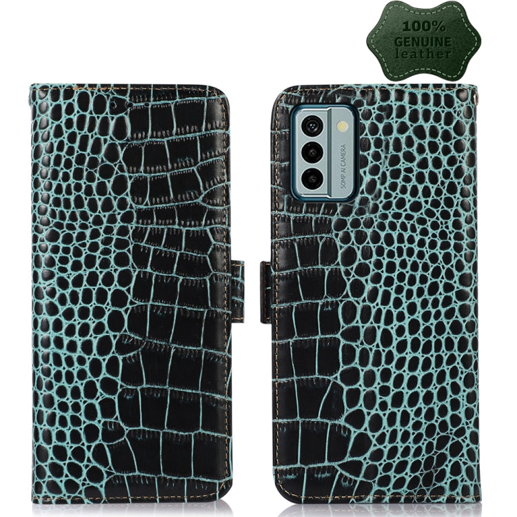 For Nokia G22 4G Crocodile Top Layer Cowhide Leather Phone Case(Green) - Nokia Cases by PMC TechLife | Online Shopping South Africa | PMC TechLife | Buy Now Pay Later Mobicred