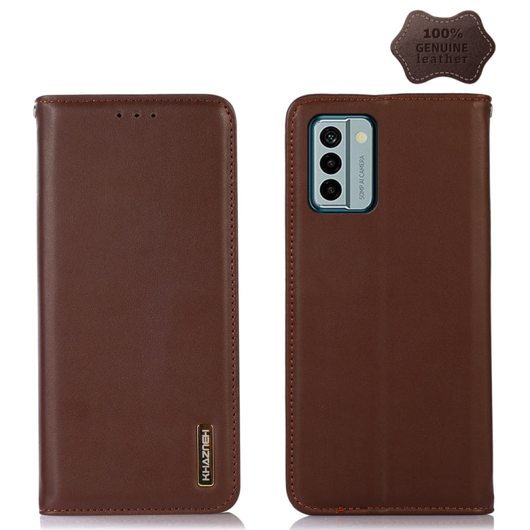 For Nokia G22 4G KHAZNEH Nappa Top Layer Cowhide Leather Phone Case(Brown) - Nokia Cases by PMC TechLife | Online Shopping South Africa | PMC TechLife | Buy Now Pay Later Mobicred