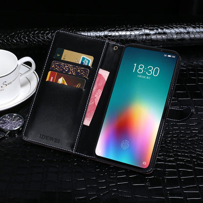 For Meizu 16T idewei Crocodile Texture Horizontal Flip Leather Case with Holder & Card Slots & Wallet(Black) - Meizu by idewei | Online Shopping South Africa | PMC Jewellery | Buy Now Pay Later Mobicred