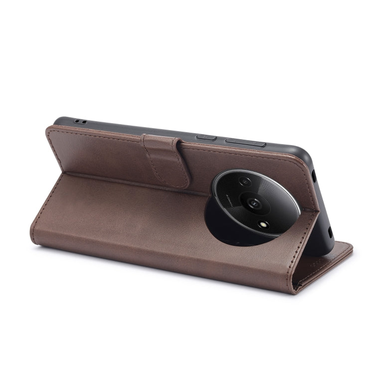 For Xiaomi Redmi A3 LC.IMEEKE Calf Texture Leather Phone Case(Coffee) - Xiaomi Cases by LC.IMEEKE | Online Shopping South Africa | PMC TechLife | Buy Now Pay Later Mobicred