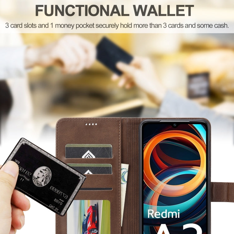 For Xiaomi Redmi A3 LC.IMEEKE Calf Texture Leather Phone Case(Coffee) - Xiaomi Cases by LC.IMEEKE | Online Shopping South Africa | PMC TechLife | Buy Now Pay Later Mobicred