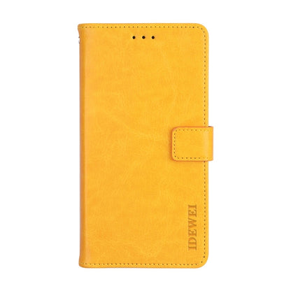 For T-Mobile REVVL 6 5G idewei Crazy Horse Texture Leather Phone Case with Holder(Yellow) - More Brand by idewei | Online Shopping South Africa | PMC Jewellery | Buy Now Pay Later Mobicred