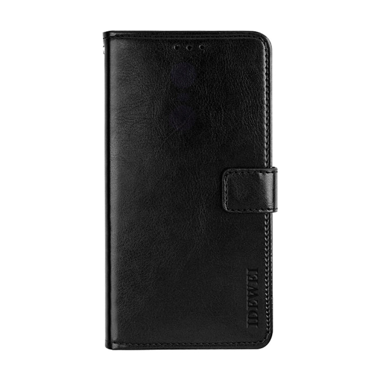 For T-Mobile REVVL 6 5G idewei Crazy Horse Texture Leather Phone Case with Holder(Black) - More Brand by idewei | Online Shopping South Africa | PMC Jewellery | Buy Now Pay Later Mobicred