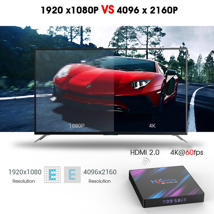 H96 Max-3318 4K Ultra HD Android TV Box with Remote Controller, Android 10.0, RK3318 Quad-Core 64bit Cortex-A53, 4GB+32GB, Support TF Card / USBx2 / AV / Ethernet, Plug Specification:US Plug - RK3318 by PMC Jewellery | Online Shopping South Africa | PMC Jewellery | Buy Now Pay Later Mobicred