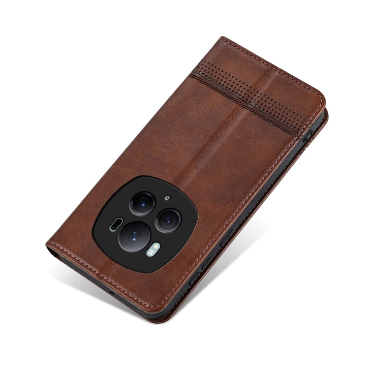 For Honor Magic6 Pro AZNS Magnetic Calf Texture Flip Leather Phone Case(Dark Brown) - Honor Cases by AZNS | Online Shopping South Africa | PMC Jewellery | Buy Now Pay Later Mobicred