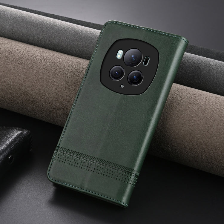 For Honor Magic6 Pro AZNS Magnetic Calf Texture Flip Leather Phone Case(Dark Green) - Honor Cases by AZNS | Online Shopping South Africa | PMC Jewellery | Buy Now Pay Later Mobicred