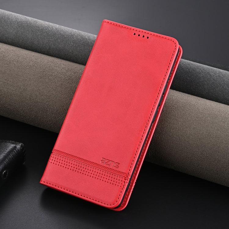For Honor Magic6 Pro AZNS Magnetic Calf Texture Flip Leather Phone Case(Red) - free shipping - PMC Jewellery - Order now!