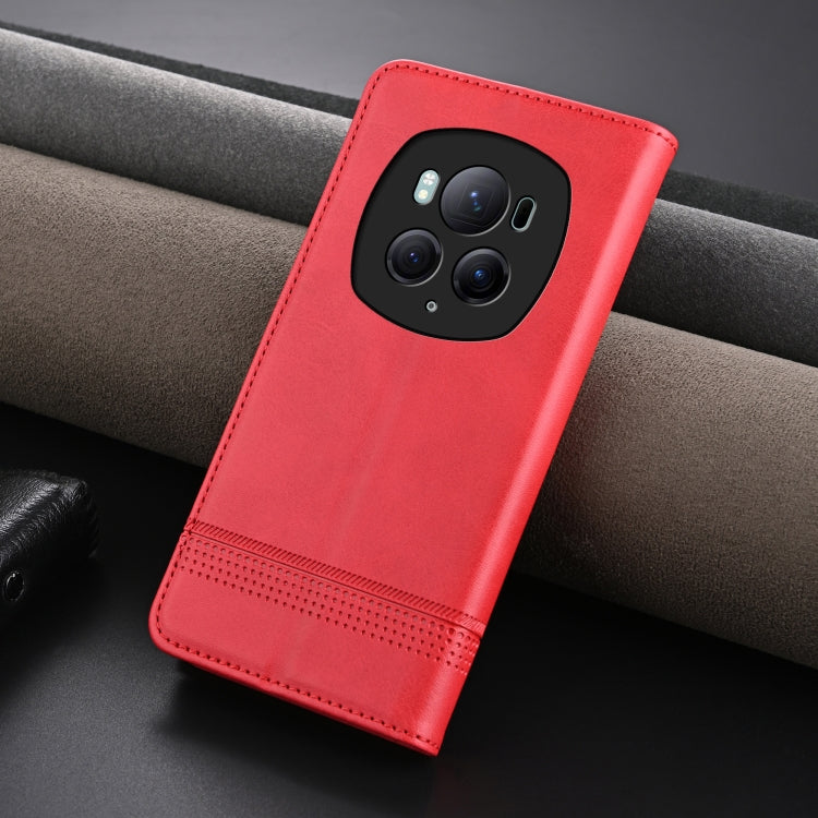 For Honor Magic6 Pro AZNS Magnetic Calf Texture Flip Leather Phone Case(Red) - free shipping - PMC Jewellery - Order now!