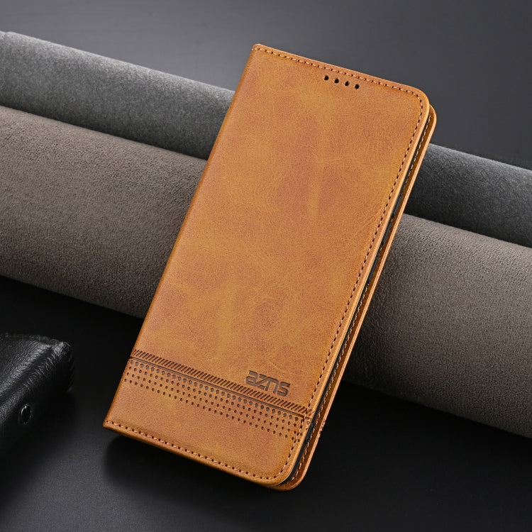 For Honor Magic6 Lite 5G/X9b AZNS Magnetic Calf Texture Flip Leather Phone Case(Light Brown) - Honor Cases by AZNS | Online Shopping South Africa | PMC Jewellery | Buy Now Pay Later Mobicred