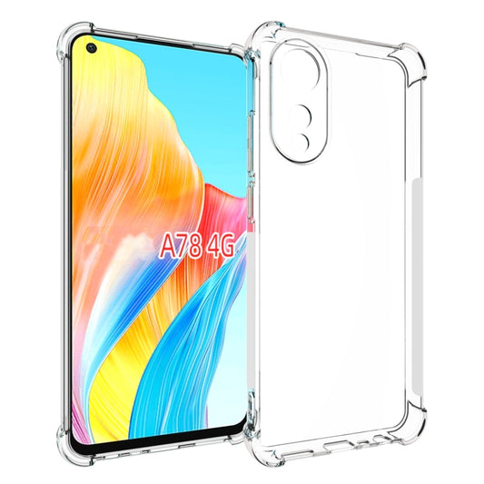 For OPPO A78 4G Shockproof Non-slip Thickening TPU Phone Case(Transparent) - OPPO Cases by PMC Jewellery | Online Shopping South Africa | PMC Jewellery | Buy Now Pay Later Mobicred