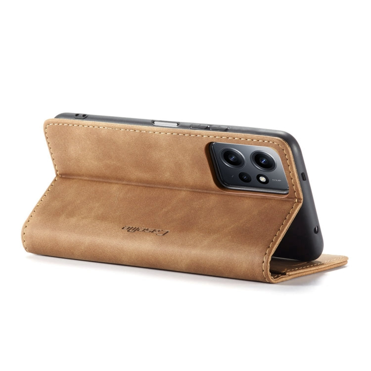 For Xiaomi Redmi Note 12 4G Global CaseMe 013 Multifunctional Horizontal Flip Leather Phone Case(Brown) - Xiaomi Cases by CaseMe | Online Shopping South Africa | PMC Jewellery | Buy Now Pay Later Mobicred