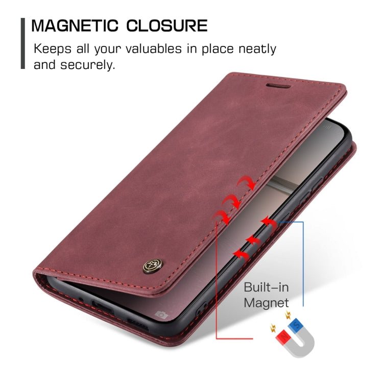 For Xiaomi 13 CaseMe 013 Multifunctional Horizontal Flip Leather Phone Case(Wine Red) - Xiaomi Cases by CaseMe | Online Shopping South Africa | PMC Jewellery | Buy Now Pay Later Mobicred