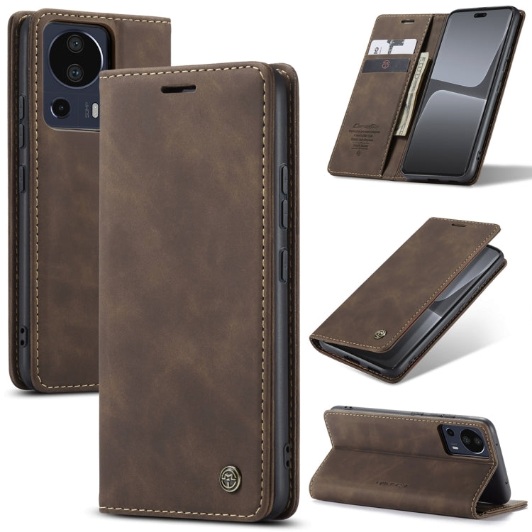 For Xiaomi 13 Lite CaseMe 013 Multifunctional Horizontal Flip Leather Phone Case(Coffee) - Xiaomi Cases by CaseMe | Online Shopping South Africa | PMC Jewellery | Buy Now Pay Later Mobicred