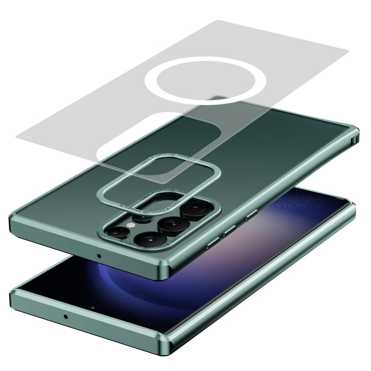 For Samsung Galaxy S22 Ultra 5G MagSafe Magnetic PC Phone Case(Green) - Galaxy S22 Ultra 5G Cases by PMC TechLife | Online Shopping South Africa | PMC TechLife