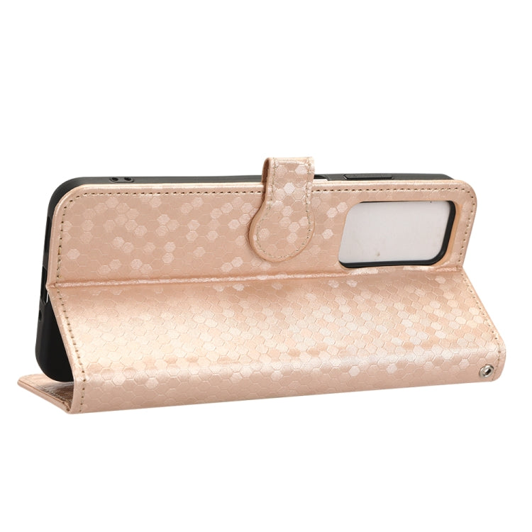 For Blackview A85 Honeycomb Dot Texture Leather Phone Case(Gold) - free shipping - PMC TechLife - Order now!