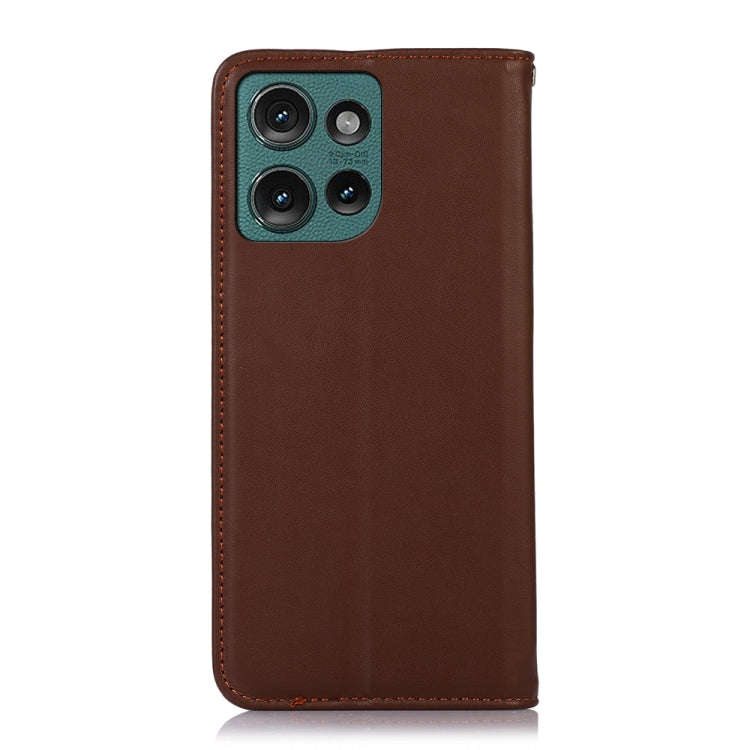 For Motorola Edge 50 Global KHAZNEH Nappa Top Layer Cowhide Leather Phone Case(Brown) - Motorola Cases by PMC TechLife | Online Shopping South Africa | PMC TechLife | Buy Now Pay Later Mobicred