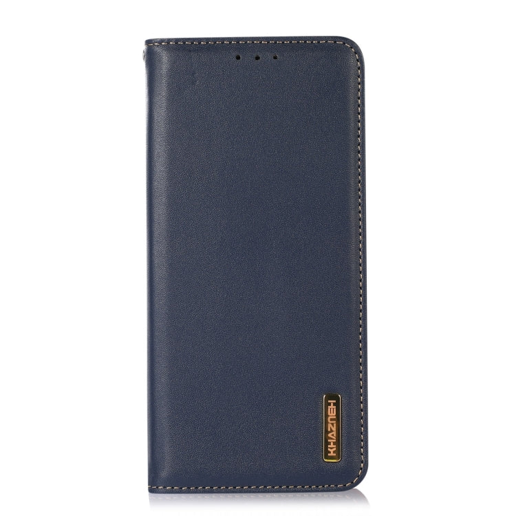 For Motorola Moto G35 KHAZNEH Nappa Top Layer Cowhide Leather Phone Case(Blue) - Motorola Cases by PMC TechLife | Online Shopping South Africa | PMC TechLife | Buy Now Pay Later Mobicred