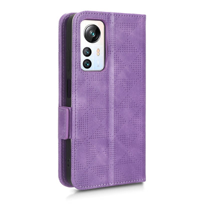 For Blackview A85 Symmetrical Triangle Leather Phone Case(Purple) - More Brand by PMC Jewellery | Online Shopping South Africa | PMC Jewellery | Buy Now Pay Later Mobicred