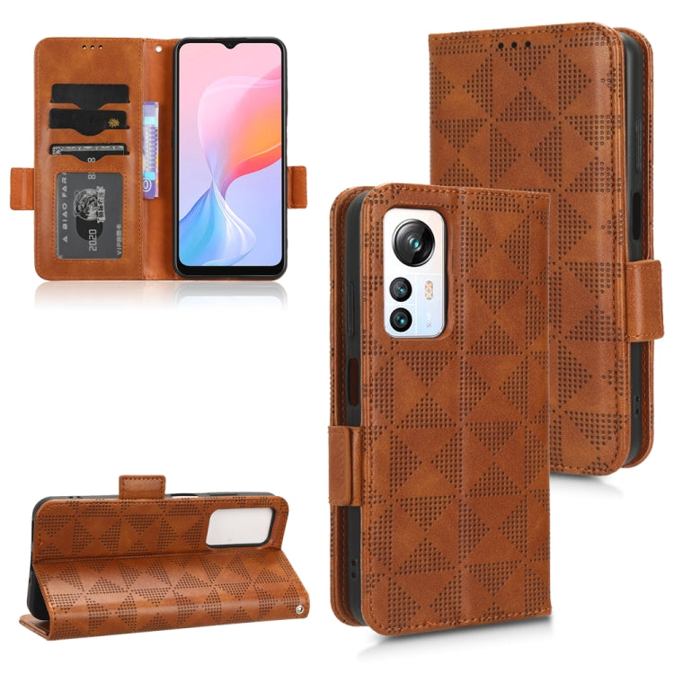 For Blackview A85 Symmetrical Triangle Leather Phone Case(Brown) - More Brand by PMC TechLife | Online Shopping South Africa | PMC TechLife | Buy Now Pay Later Mobicred