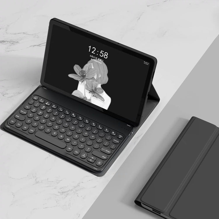 For Lenovo Tab M10 Plus 10.6 3rd Gen 2022 YM-LX106 Round Key Detachable Bluetooth Tablet Keyboard Leather Case without Mouse(Black) - free shipping - PMC TechLife - Order now!