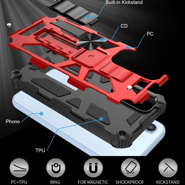 For Samsung Galaxy A54 5G Armor Shockproof TPU + PC Magnetic Protective Phone Case with Holder(Red) - Galaxy Phone Cases by PMC TechLife | Online Shopping South Africa | PMC TechLife