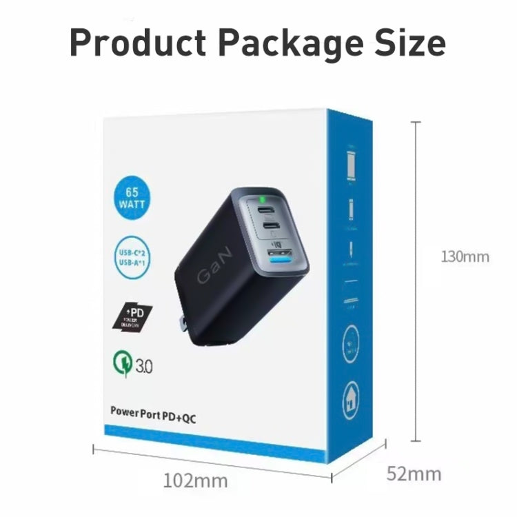 65W Dual PD USB-C / Type-C + USB 3-Port Gan Fast Charging Charger, Plug:EU Plug(White) - USB Charger by PMC Jewellery | Online Shopping South Africa | PMC Jewellery | Buy Now Pay Later Mobicred