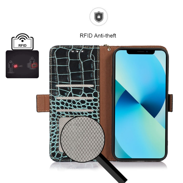 For Nokia C32 4G Crocodile Top Layer Cowhide Leather Phone Case(Green) - Nokia Cases by PMC TechLife | Online Shopping South Africa | PMC TechLife | Buy Now Pay Later Mobicred