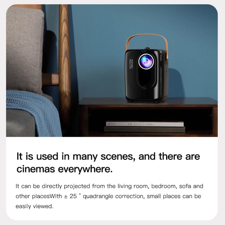 A007 Portable 1280 x 720 HD 113 ANSI Smart LED Projector, Plug:UK Plug(Black) - Mini Projector by PMC TechLife | Online Shopping South Africa | PMC TechLife | Buy Now Pay Later Mobicred