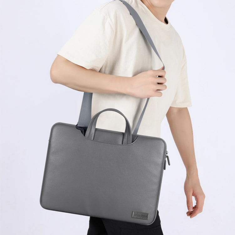 Waterproof PU Laptop Bag Inner Bag with Power Pack, Size:15 inch(Grey) - Other by PMC TechLife | Online Shopping South Africa | PMC TechLife | Buy Now Pay Later Mobicred