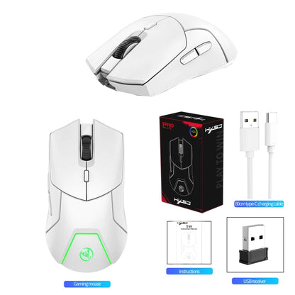 HXSJ T40 7 Keys 4000DPI Three-mode Colorful Backlight Wireless Gaming Mouse Rechargeable(White) - Wireless Mice by HXSJ | Online Shopping South Africa | PMC Jewellery | Buy Now Pay Later Mobicred