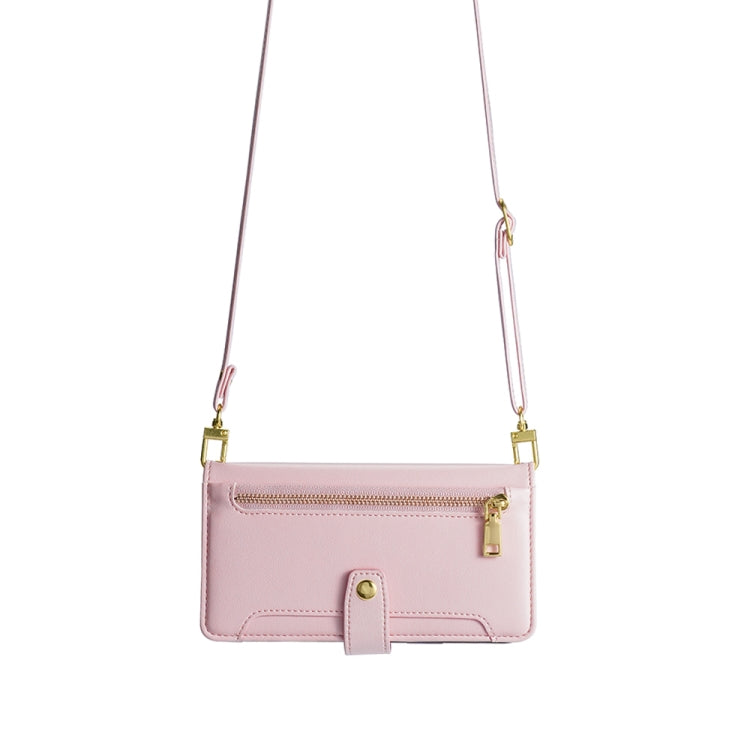For Infinix Zero 20 Sheep Texture Cross-body Zipper Wallet Leather Phone Case(Pink) - Infinix Cases by PMC TechLife | Online Shopping South Africa | PMC TechLife | Buy Now Pay Later Mobicred