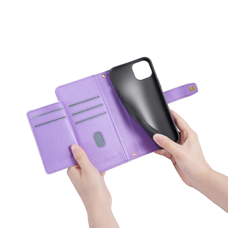 For Tecno Pop 6 Pro Sheep Texture Cross-body Zipper Wallet Leather Phone Case(Purple) - Tecno Cases by PMC TechLife | Online Shopping South Africa | PMC TechLife | Buy Now Pay Later Mobicred