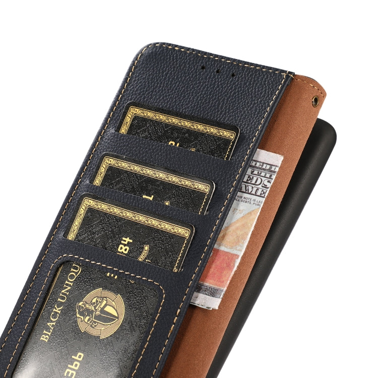 For Google Pixel 8 Pro KHAZNEH Custer Genuine Leather RFID Phone Case(Blue) - Google Cases by PMC TechLife | Online Shopping South Africa | PMC TechLife | Buy Now Pay Later Mobicred