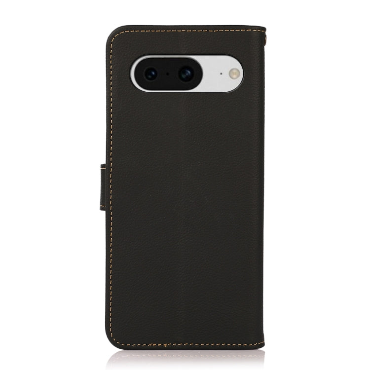 For Google Pixel 8 KHAZNEH Custer Genuine Leather RFID Phone Case(Black) - Google Cases by PMC TechLife | Online Shopping South Africa | PMC TechLife | Buy Now Pay Later Mobicred
