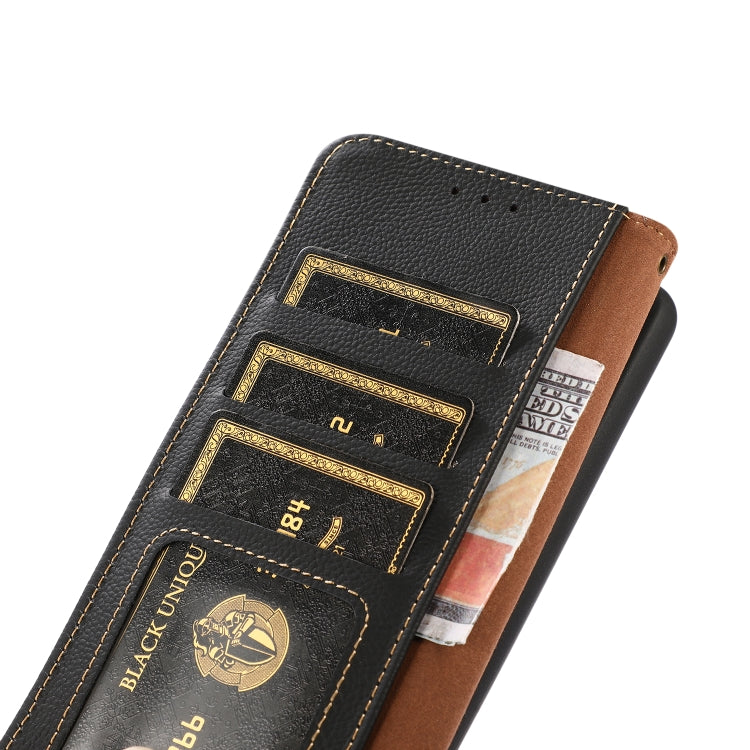 For Google Pixel 8 KHAZNEH Custer Genuine Leather RFID Phone Case(Black) - Google Cases by PMC TechLife | Online Shopping South Africa | PMC TechLife | Buy Now Pay Later Mobicred